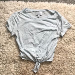 Washed out light blue crop tee